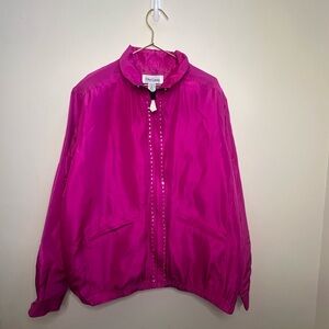 Magenta vintage Barbie Oleg Cassini 100% silk large Jacket